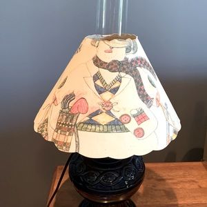 Chimney / Hurricane Lamp Shade - Snowman